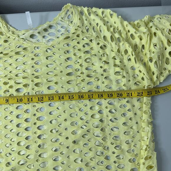 Lulu B Top Shirt Tunic Womens 1X Yellow Cutout Beachy Resort Colorful Tropical - Picture 10 of 12